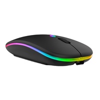 Laptop dan Mouse Nirkabel Dual Mode untuk Kantor, Mouse Rechargeable dengan Lampu LED Senyap 2.4G RGB