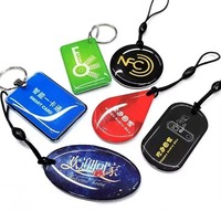 Carte RFID NFC personnalisée pour les médias sociaux, carte de visite RFID Google Review, mini-étiquette PVC avec code QR, porte-clés sans contact
