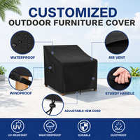 Housse de protection imperméable pour mobilier d'extérieur, résistante aux UV, au vent et à la poussière, avec cordon de serrage, pour fauteuil de jardin ou de terrasse