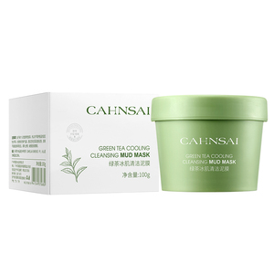 Masque à l'argile à l'extrait de thé vert OEM ODM CAHNSAI, masque nettoyant et hydratant pour le soin de la peau du visage. - Product Image 5
