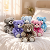 Porte-clés en peluche ours en peluche tie-dye, super doux, rembourré en coton PP, avec détails en feutre, anti-stress