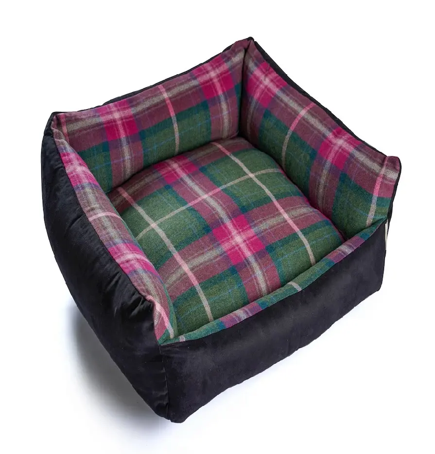 Tweed Laine Traversin Chien Lit Pet Canapé-Lit Avec Quadrate Forme