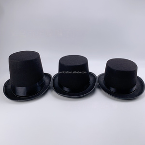 HLC Custom Halloween <strong>Magician</strong> Hat with Brand Logo Non-Woven Gentleman Top Hat Black Cosplay LinColn Hat for Party Decoration - Product Image 2