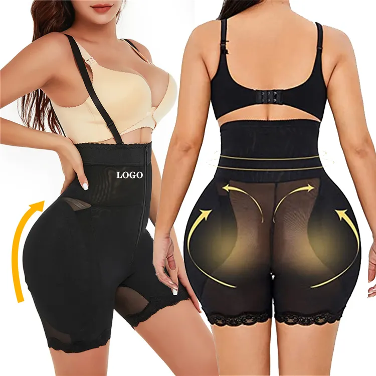 Toptan kadınlar bodysuits kolombiyalı fajas yastıklı shapewear karın kontrol şekillendirme kadın popo kaldırıcı şekil aşınma