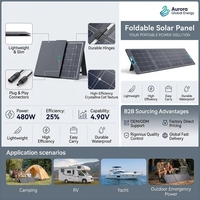 Panneau solaire pliable JiYao 480W, rendement de 25%, haute puissance, noir, 128 cellules, 182mmx91mm, utilisation en camping-car, marine, extérieur