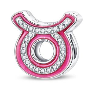 Pendentifs Breloques Zircon Thème Rose Mignon Douze Signes du <span class=keywords><strong>Zodiaque</strong></span> Forme Cœur Plaqué Argent pour Unisexe Usage Quotidien Accessoires de Bijoux DIY - Product Image 6