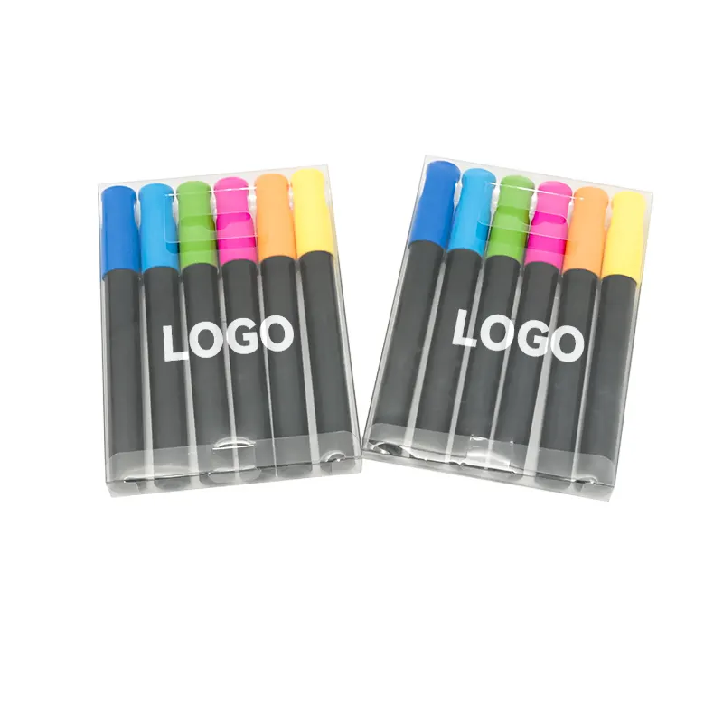 Conjunto de canetas marcador de tinta, logotipo personalizado, 8 cores neon, apagamento molhado, marcadores de giz líquido