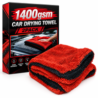 Chiffon de séchage pour voiture en microfibre personnalisé 1400 g/m², sans traces, boucles torsadées de qualité supérieure, serviette de lavage automobile, Mikrofaser