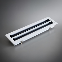 Diffuseur linéaire en alliage d'aluminium encastré pour plafond, utilisé pour la ventilation CVC