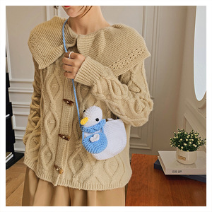Nuevo Bolso de Mujer, Lindo Bolso Cruzado con Diseño de Patito Amarillo, Mini Bolso Tejido a Mano - Product Image 5