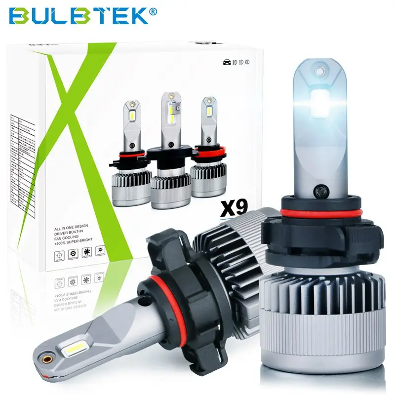 BULBTEK X95202ハイルーメンロービーム電球5202 LEDヘッドライト車用12V非極性5202ライト