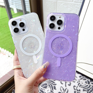 Coque de téléphone magnétique IMD effet laser arc-en-ciel pour iPhone 17 16 15 Pro Max, motif brillant et coloré, coque arrière robuste - Product Image 4