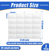 Porte-cartes de visite mural en PVC HaoRan avec logo personnalisé, pochette suspendue pour cartes indexées 3 x 5 pouces