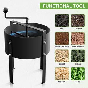Tamis rotatif robuste <span class=keywords><strong>pour</strong></span> le sol avec maille en acier, gants et <span class=keywords><strong>pelle</strong></span> <span class=keywords><strong>pour</strong></span> le compost de jardin - Product Image 3
