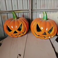 Riesiger Künstlicher Lebensechter Fiberglas-Kürbis Halloween-Dekoration Wasserdicht & UV-Beständig Außendekoration 80/200cm