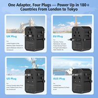 PD70W GAN Prise Internationale Adaptateur de Voyage Universel Chargeur Rapide Téléphone Mobile avec Câble Rétractable de Type C
