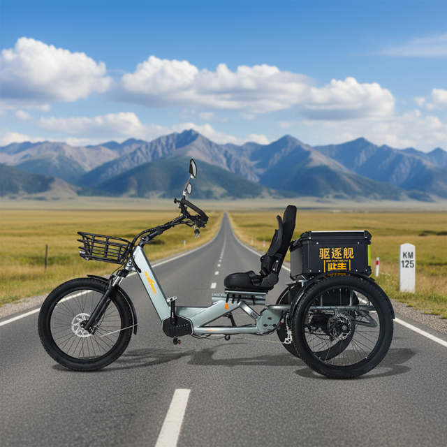2026 New 3-Wheel 1750W Fat Tire Electric Tricycle Aluminium Alloy Open Body Conversion Scooter Kit 60ah Battery Cargo Adults
