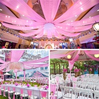 Voilages de plafond en mousseline de soie perlée, tissu extensible, pour décoration de mariage et de fête, tentures pour réception d'hôtel, douche nuptiale, toile de fond photo