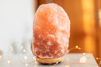 Lampe au sel de l'Himalaya de qualité contemporaine cristal rose artisanat naturel avec gradateur veilleuse électrique Rock originale