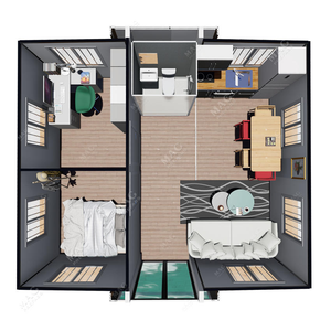 Maison préfabriquée moderne pliable et extensible, maison préfabriquée, bureau conteneur, maison <span class=keywords><strong>2</strong></span> chambres - Product Image 6