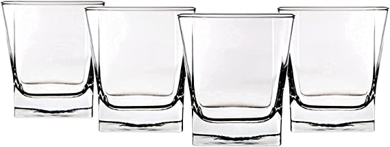 Wholesale double old fashion square heavy base glass cup modern whisky glass