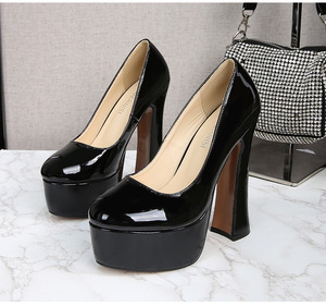 Escarpins Femme à Talon Carré et Plateforme, Bout Rond, Grande Taille, Style Rétro Français, Coupe Basse, Modèle Voiture, Défilé Qipao - Product Image 4