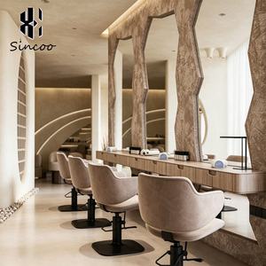 Customized Luxury Hair Salon <b>LED</b> Lighting Barbershop <b>Mirror</b> Station Custom Size Beauty Salons Barber Styling <b>Mirror</b> Station - Product Image 2