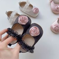 Chaussures de princesse 3D à fleurs pour nouveau-né, chaussures douces pour bébé fille, chaussures d'anniversaire mignonnes