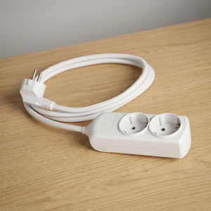 Multipresa Bianca con 2 Prese, Cavo da 1,5m, 250V 16A 3x1,5mm, 3680W (Solera 8012) - Product Image 2