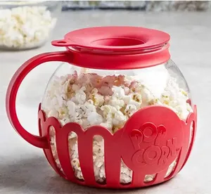 Popcorn Micro-Pop a microonde, vetro borosilicato, coperchio in Silicone 3-in-1