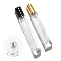 Botol Roll-on Kaca Bentuk Silinder Persegi Bulat Tipis 10ml Dinding Tebal untuk Parfum, Grosir Kustom Kosong