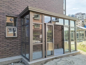 Modern <strong>Octagonal</strong> Solarium Sunroom for Outdoor Backyard Galvanized Steel with Lockable Sliding Door and Sloping Roof - Product Image 5