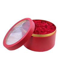 Boîte à fleurs ronde en papier cartonné imprimé sur mesure, boîte d'emballage cadeau