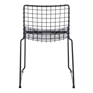 Stacking steel gold wire chair modern chromed steel wire chair