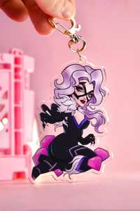 Breloque Chibi en Acrylique OEM/ODM Anime Marvel Rivals <span class=keywords><strong>Black</strong></span> <span class=keywords><strong>Cat</strong></span> Felicia Hardy Spiderman <span class=keywords><strong>Comics</strong></span> - Product Image 5