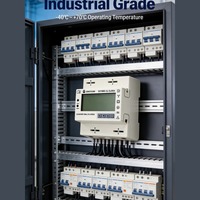 Compteur d'énergie triphasé MID pour salle de serveurs de télécommunications, 50Hz, 4 fils, 1000 imp/kWh, écran LCD 7 chiffres, IP51, rail DIN