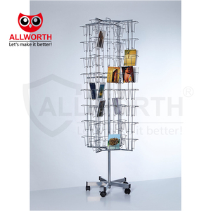 Estante de exhibición de metal de uso publicitario multicapa de 2 columnas para revistas y libros folletos - Product Image 6