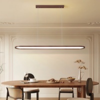 Luminaire suspendu linéaire en fer minimaliste moderne, longue bande LED pour salle à manger, îlot de cuisine