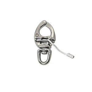 Manille à dégagement rapide Eda en acier inoxydable 316, 94 mm, avec cordon de traction à clipser, connecteur de quincaillerie marine - Product Image 1