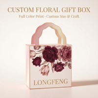 Boîte cadeau en papier avec impression rose couleur pleine, poignée découpée, logo personnalisé, finition mate haut de gamme, boîte à dragées pour mariage