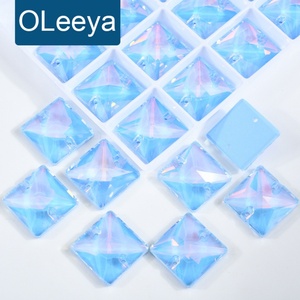 OLeeya Sew on Rhinestone Square Flatback Glass Crystals for Clothing Wedding Dresses Shoes Bags All Decoration DIY - Product Image 4