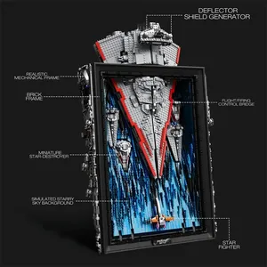Bloques de Construcción de Naves Espaciales de <span class=keywords><strong>Guerra</strong></span> Espacial, Juguete de Construcción, Marco de Fotos 3D, Kit de Modelo de Ladrillos Colgantes, Regalo Unisex para Adultos y Niños - Product Image 3