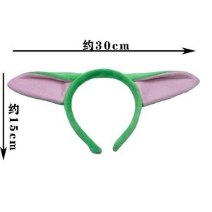 Halloween Alien Cosplay Costume Accessory Green Baby Yoda <strong>Ears</strong> Headband Plush Bat Shape Unisex - Product Image 3