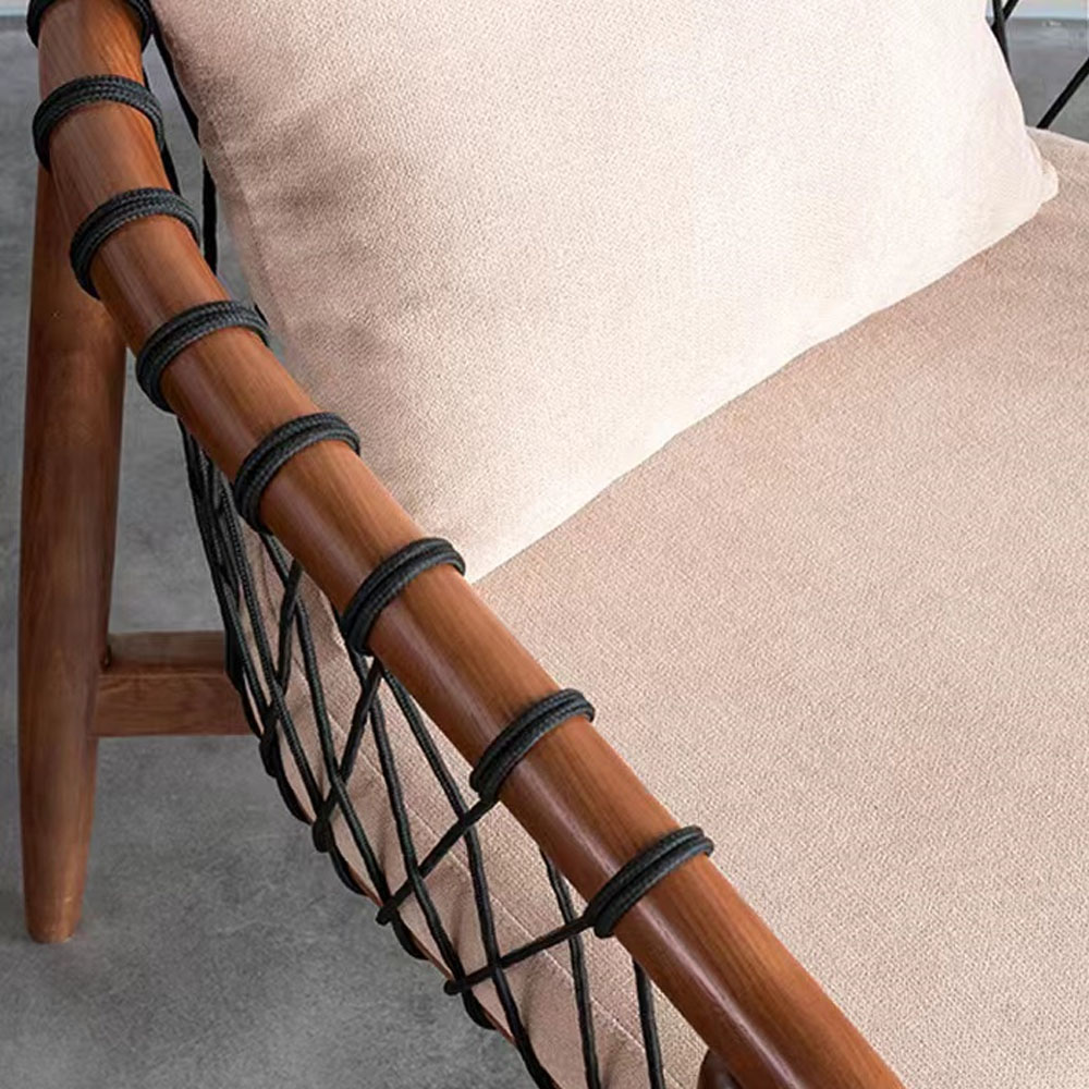 Modern Indoor Furniture Ash wood Patio Rope Cane Ratan Chair Table and Chairs Outdoor Woven Rattan / Wicker Chairs