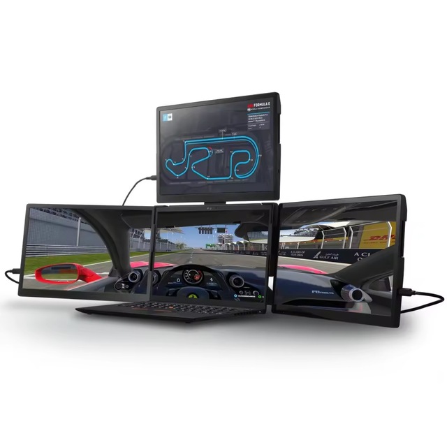 Factory Wholesale Intel Quad Display 13.3" Laptop Monitor Triple Extender 1080p IPS LCD with 512GB/1TB SSD Optional
