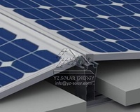Support de montage de panneaux solaires photovoltaïques YZ pour toit plat, disposition est-ouest, anodisé argent naturel, avec ballast