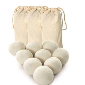 9 bolas de lana 100% pura para secadora que aceleran el secado, eliminan la humedad y capturan pelusas y pelo. - Product Image 6
