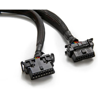 Cable adaptador divisor OBD2 de 16 pines con protección trenzada de chaqueta de PVC 1x extensión macho 2X hembra 30cm lectores de código de coche Cable OBD