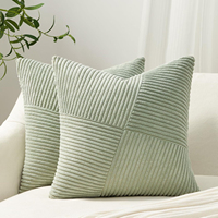 Housse de coussin décorative bohème en velours côtelé, motif moulin à vent de Noël rayé, carrée