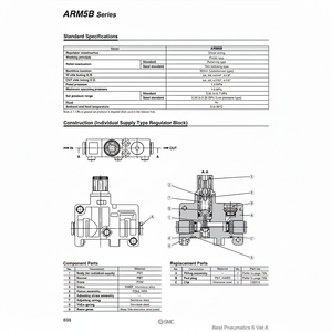 Regulador de colector compacto SMC Pneumatics Regulador de presión de alta eficiencia - Product Image 1